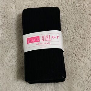 The Children's Place Black Girls' Tights 6-7 2-Pack